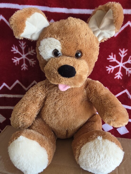 Build-A-Bear Other - Retired Build A Bear Brown Puppy Dog Plush 15" Stuffed Eye Patch Spot BABW
